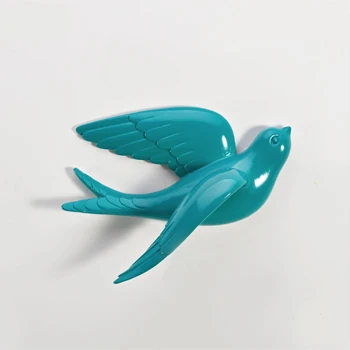Blue-small 2 Настенные орнаменты из смолы статуи Ласточки домашние декоративные настенные наклейки ТВ черная земля гостиная садовые скульптуры настенные украшения - Цвет: Blue-small 2