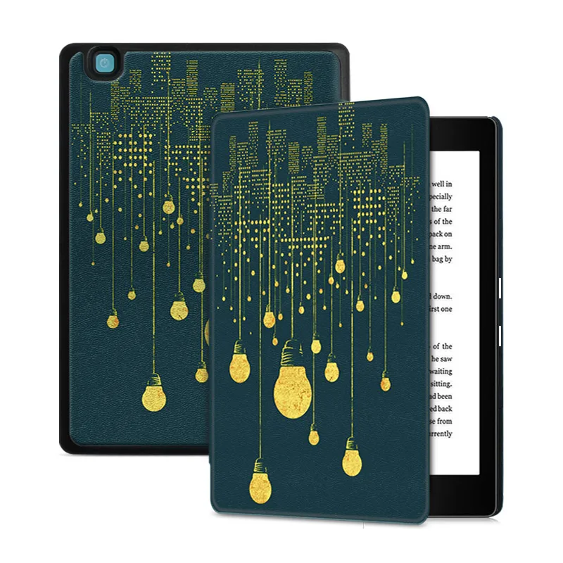 City Lights Умный чехол BOZHUORUI для Rakuten " Kobo Aura Edition 2 E-reader, с автоматическим пробуждением/сном, ультратонкий модный защитный чехол с рисунком - Цвет: City Lights