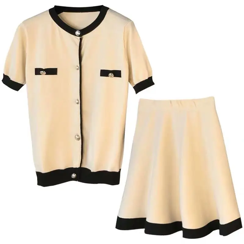 ALPHALMODA элегантный трикотажный жакет с короткими рукавами + юбка 2 шт. женские