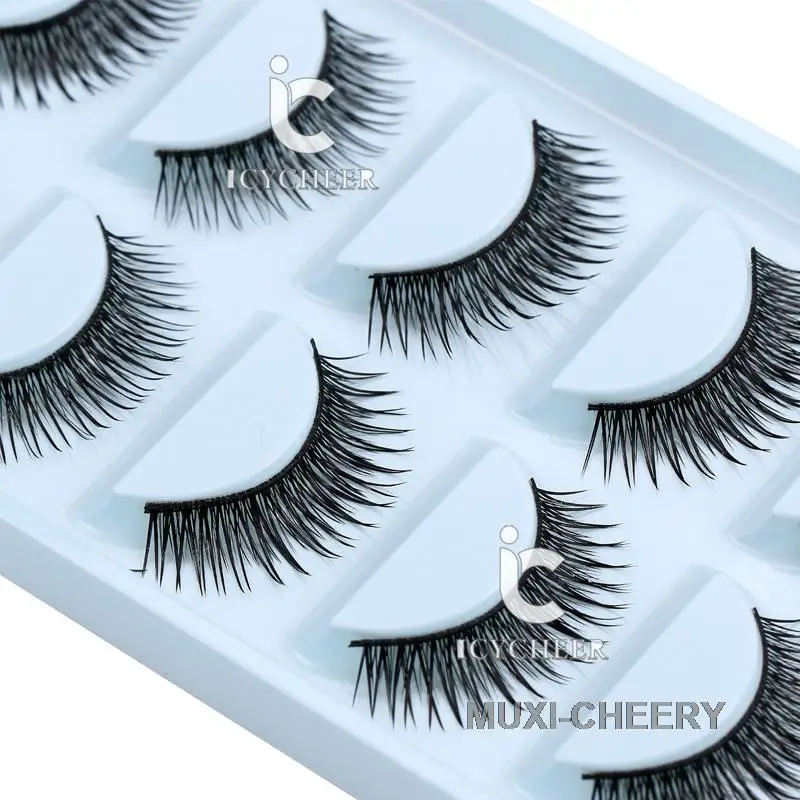 Естественный Макияж 5 Пар Черные Накладные Ресницы Наращивание Ресниц Ручной