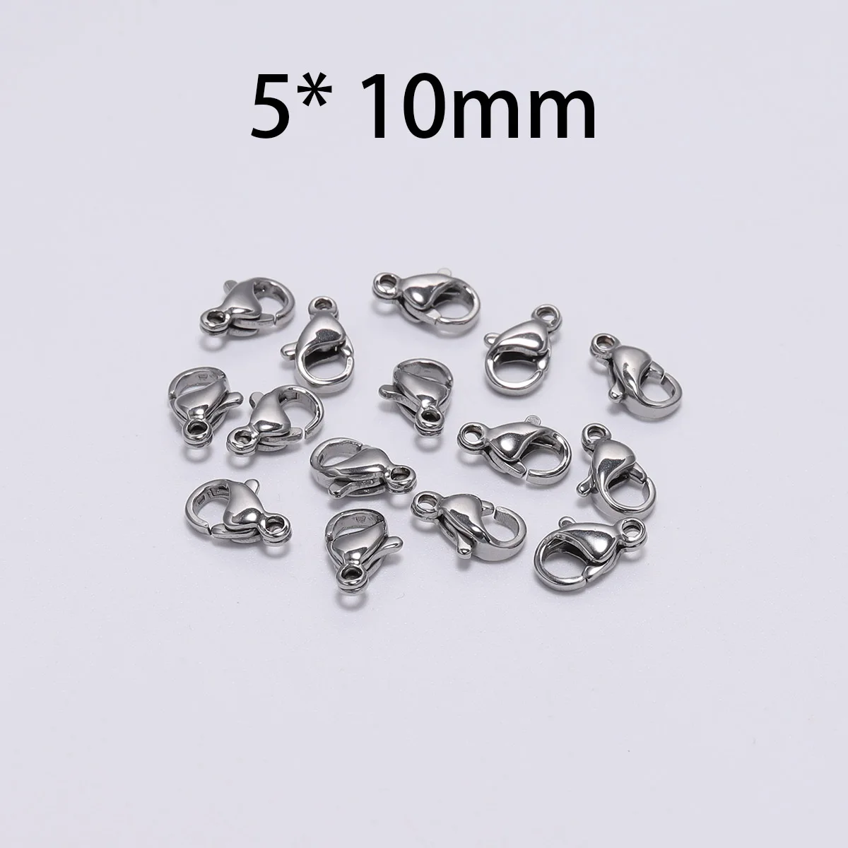 5 x 10mm 30pcs 30 шт./лот застежка-карабин из нержавеющей стали застежка-карабин крючки DIY ожерелье браслет соединительные цепи для изготовления ювелирных изделий - Color: 5 x 10mm 30pcs