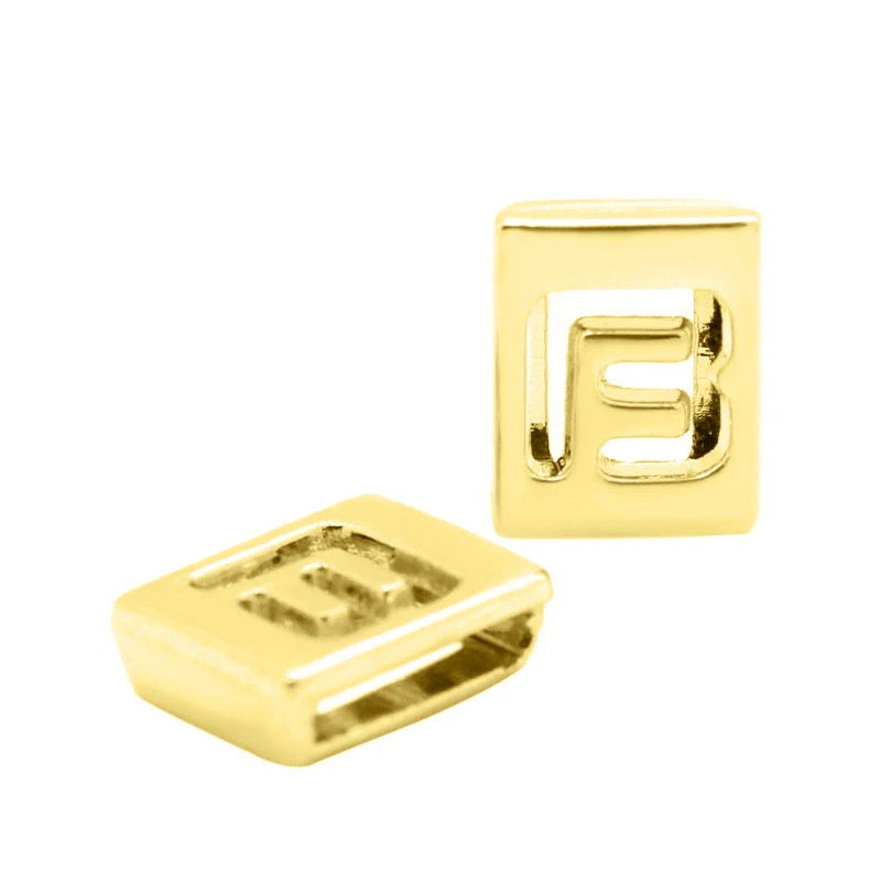 Оптовая продажа 10 шт./упак. 8 мм полые металлические буквы алфавита золотого цвета