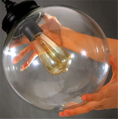 

wholesale vintage round ball glass pendent lightss E27 creative loft pendent lamp for dining room/bedroom/bar pendent light A125