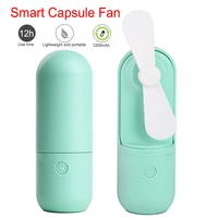 smart capsule fan portable handheld with rechargeable built in battery 800ma usb port handy air cooling mini fan for smart home