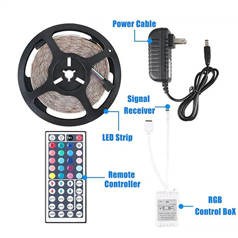 5 м tira de luz светодиодный без resistente др клейкая diodo 2835 RGB Тира DC 12 V адаптер WiFi + ИК rgb