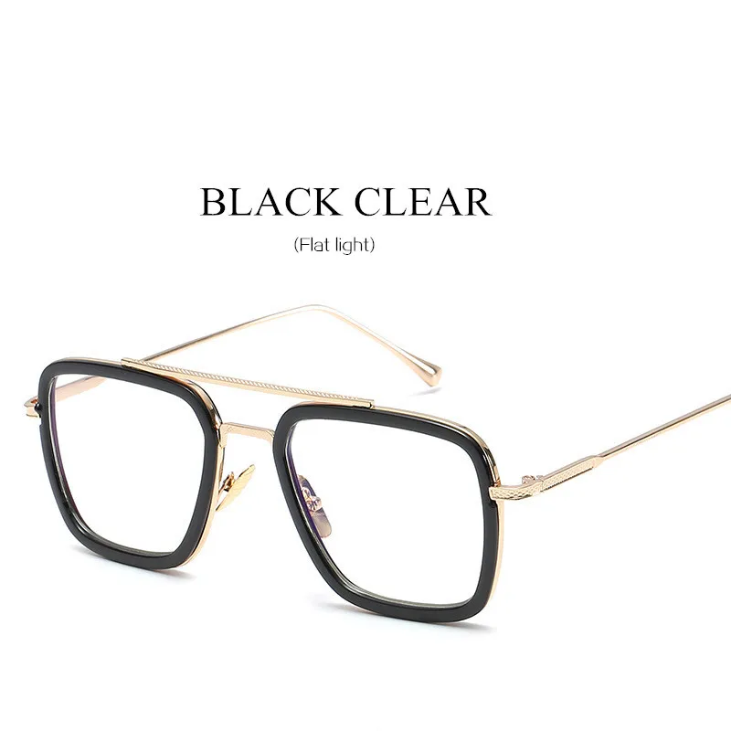 flat light black Винтажные мужские солнцезащитные очки в стиле стимпанк, Тони Старк, Железный человек, солнцезащитные очки, модные брендовые Дизайнерские мужские и женские солнцезащитные очки в стиле панк, UV400 - Цвет линз: flat light black