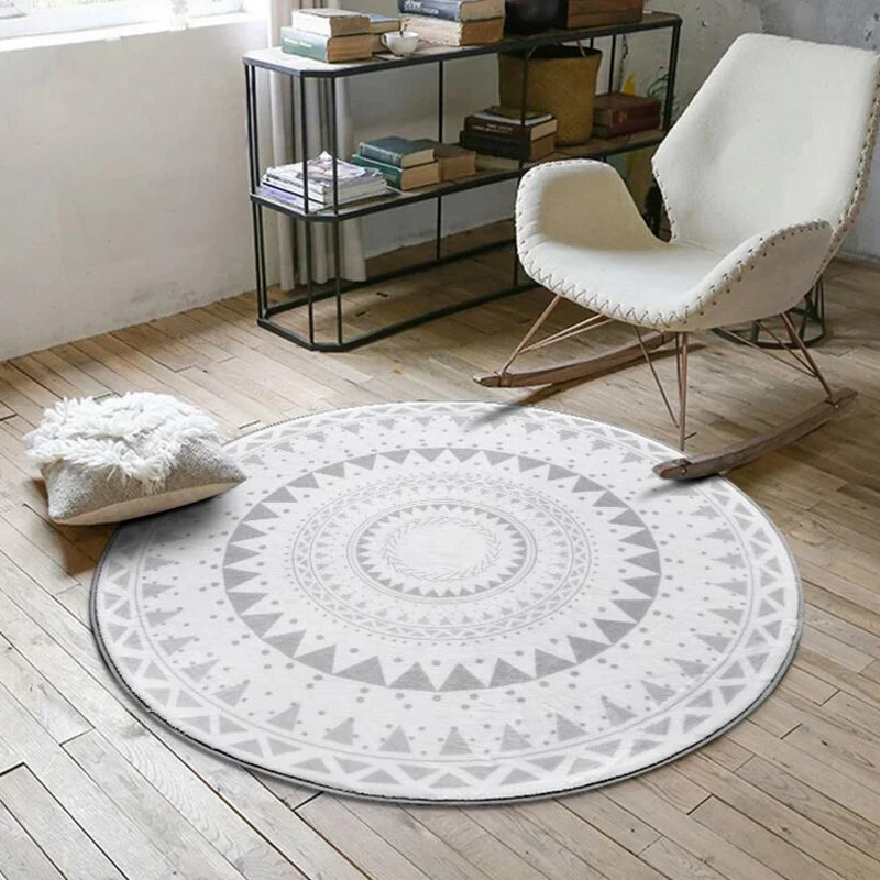 Скандинавские серые круглые ковры С КАКТУСОМ и фламинго для гостиной