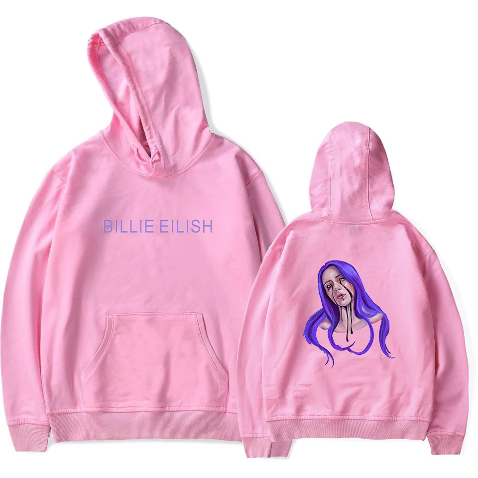 Вентиляторы Топы поп соло Великобритания певица BILLIE EILLISH толстовки двойной