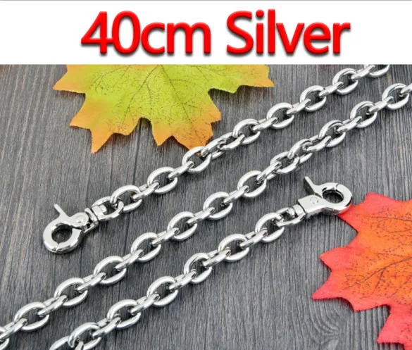 40cm Silver DIY 9mm Gold, Silver, Gun Black O Shape Chains Replacement Shoulder Bag Straps for Small Handbags Belts Handles - Цвет: 40cm Silver