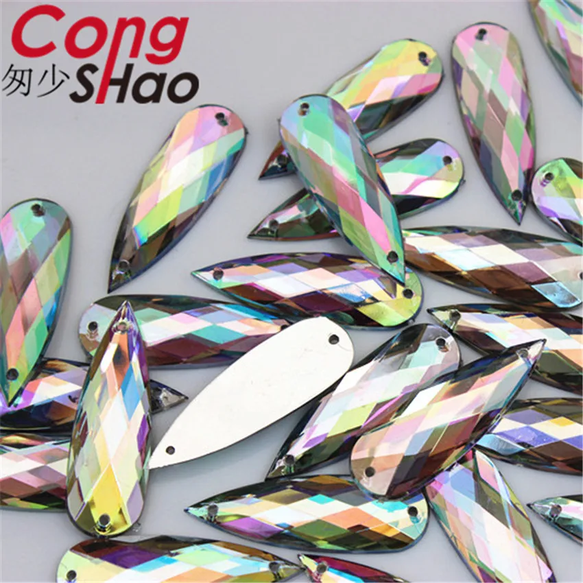 Красочные Акриловые стразы Cong Shao 50 шт. 10*30 мм кристаллы и камни с плоской задней