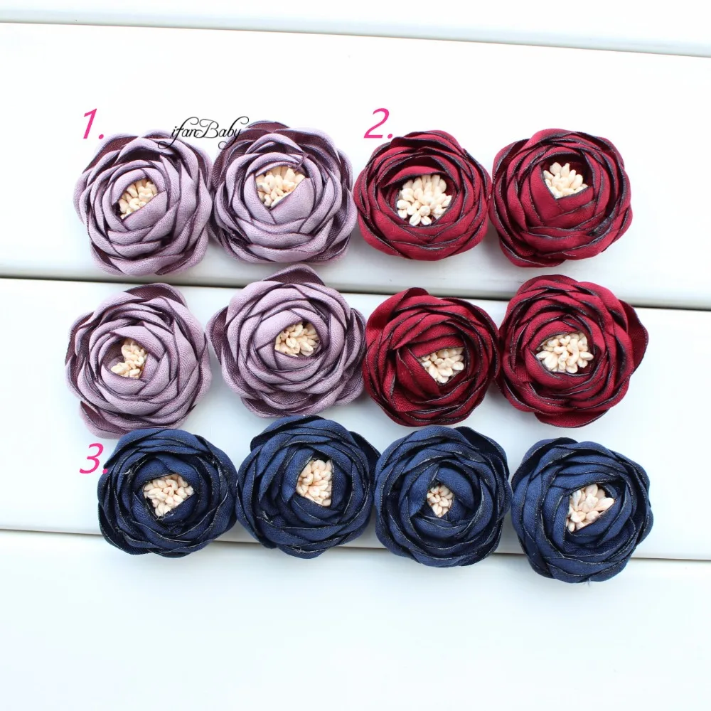 2017 женские аксессуары для волос цветные Сатиновые цветы 30 шт.|satin fabric flowers|hair