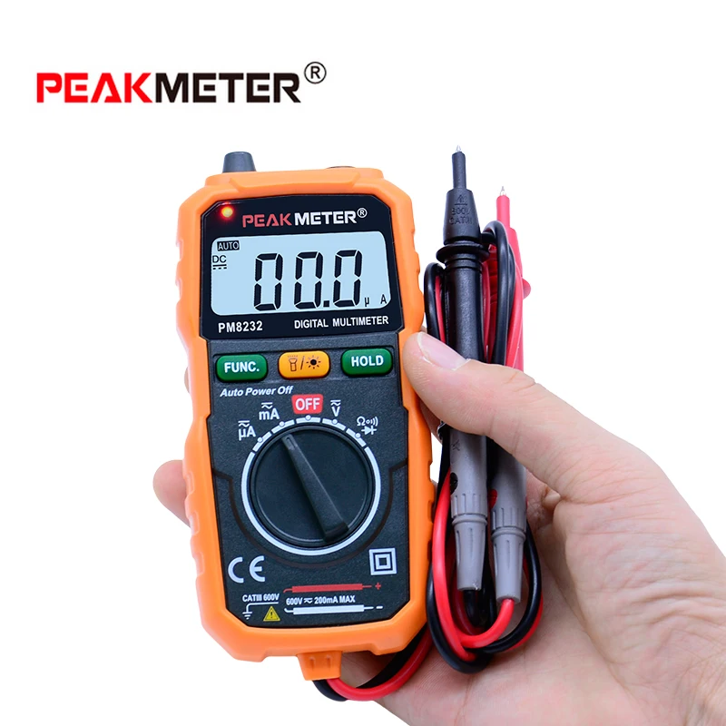 Peakmeter ms8232 Бесконтактный цифровой мультиметр DC/AC Напряжение Ток Тестер Авто Мощность OFF цифровой мультиметр тестер