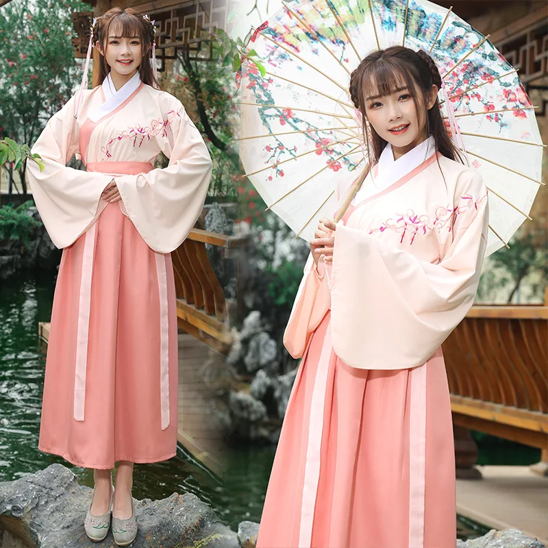 Летнее платье Hanfu в китайском стиле Повседневное для взрослых женщин свежая и
