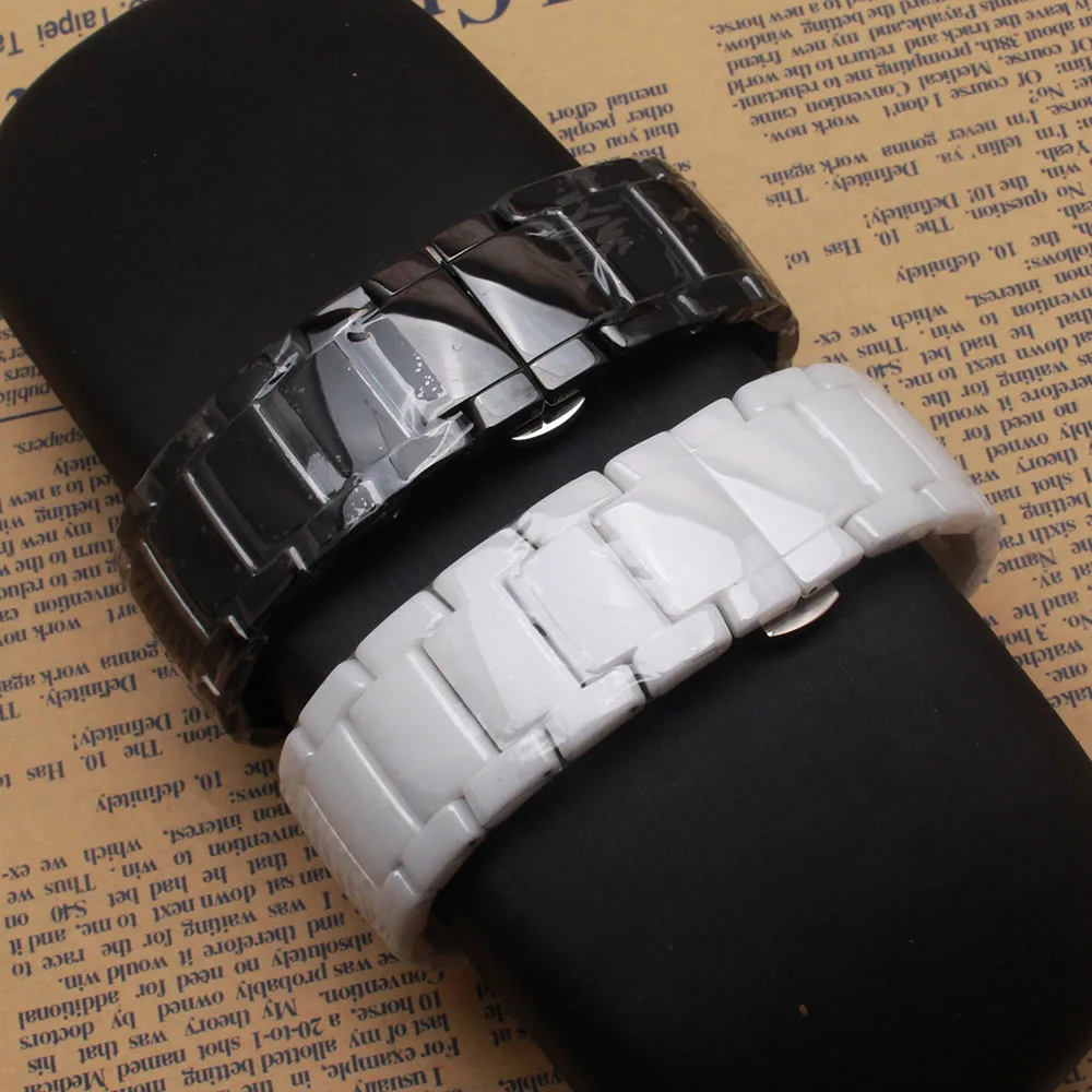 Ремешок керамический для наручных часов 22 мм с пряжкой бабочкой|bracelet watchbands|ceramic