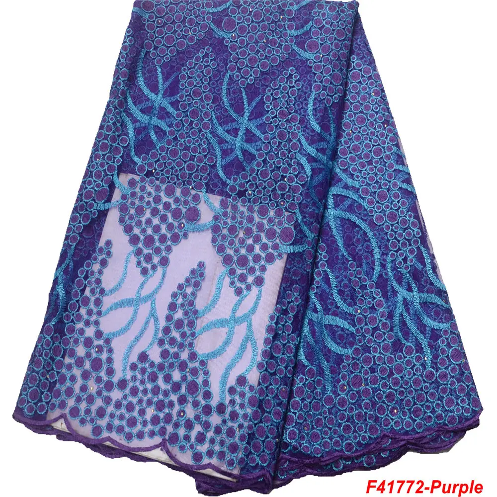 Зеленые кружевные ткани в нигерийском стиле Дизайнерская кружевная ткань 7