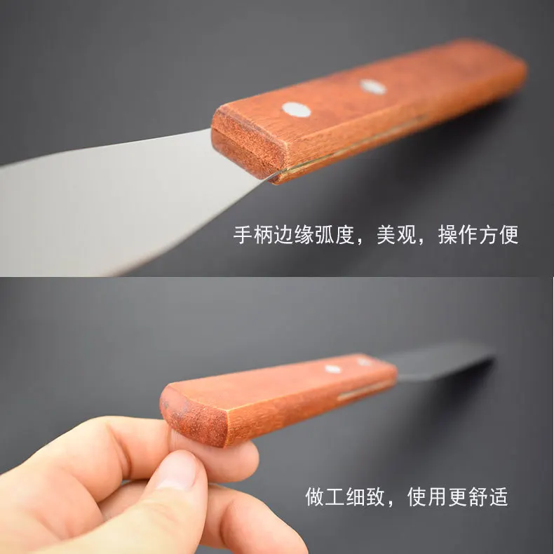 12 дюймов деревянная ручка из нержавеющей стали шпатель для торта выпечки поцелуй