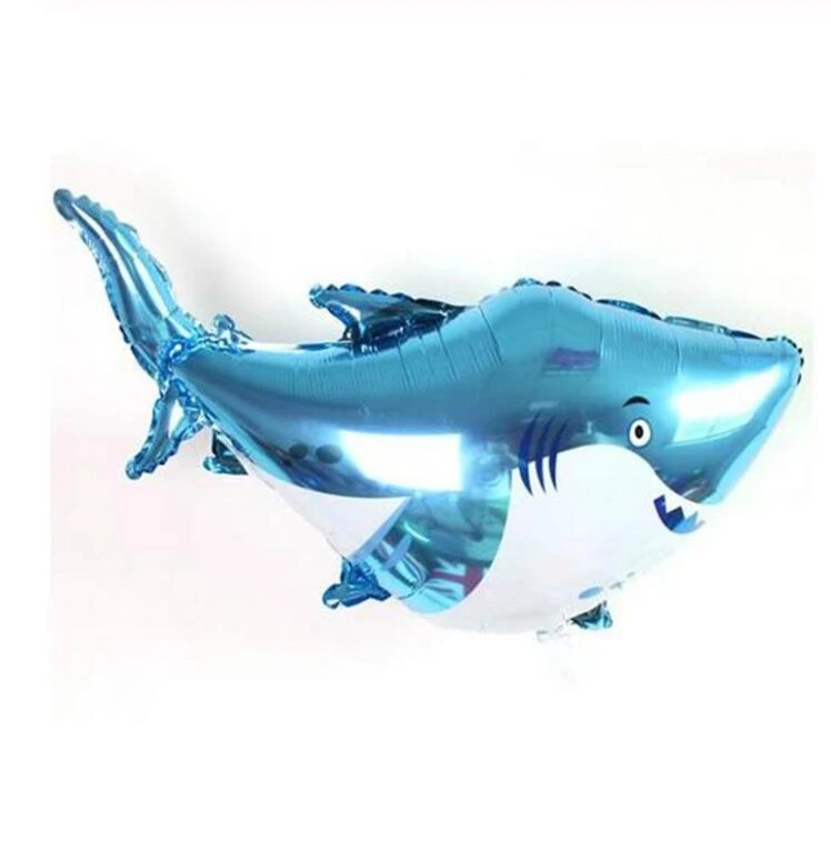 1pc big shark Акула с днем рождения баннер Акула флажки для торта синие латексные шары детский день рождения украшения детский душ вечерние морские принадлежности - Цвет: 1pc big shark