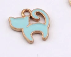 

100pcs Enamel charm 4 color cat Exquisite Alloy Pendants 12*10mm 0.6g Handmade Jewelry Making DIY Alloy accessories Hot