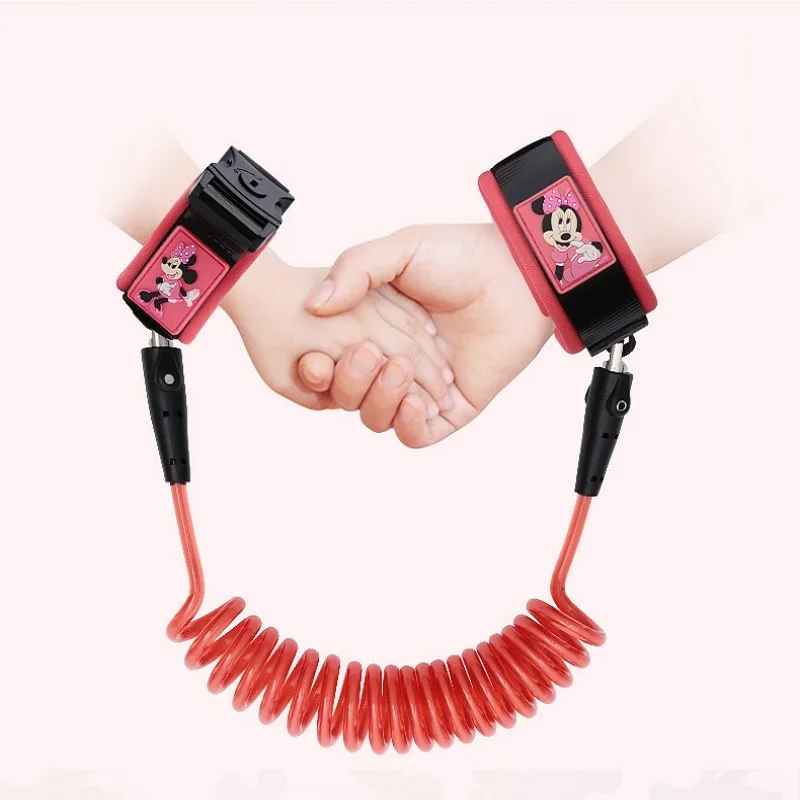 

Disney Mickey Minnie Baby Anti-lost Bracelet With Lock Harness Strap Rope Lock-proof Belt For Kids Toddlers Children 1.8m 2.5m