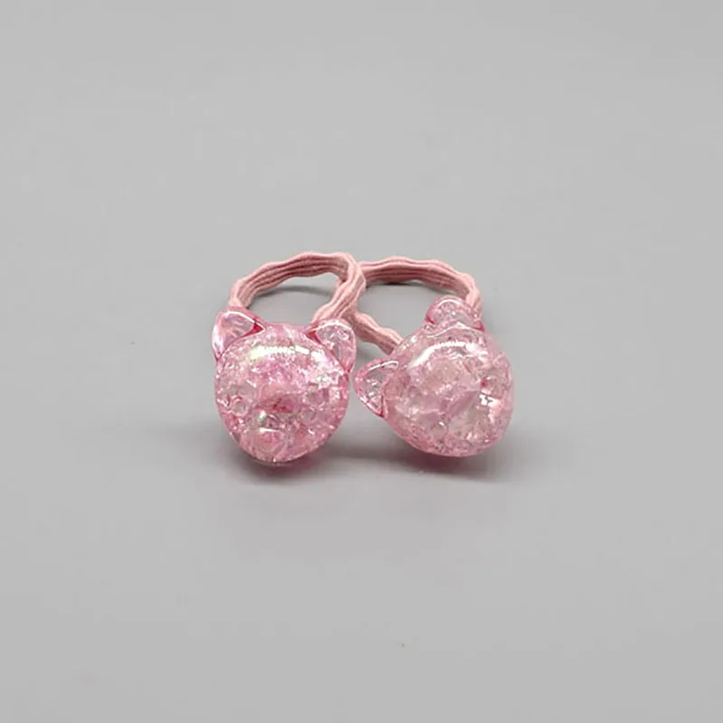 dog pink 2 шт., милые эластичные резинки для волос принцессы с кроликом для маленьких девочек, детские резинки для волос, Детские аксессуары для волос, головные уборы - Color: dog pink