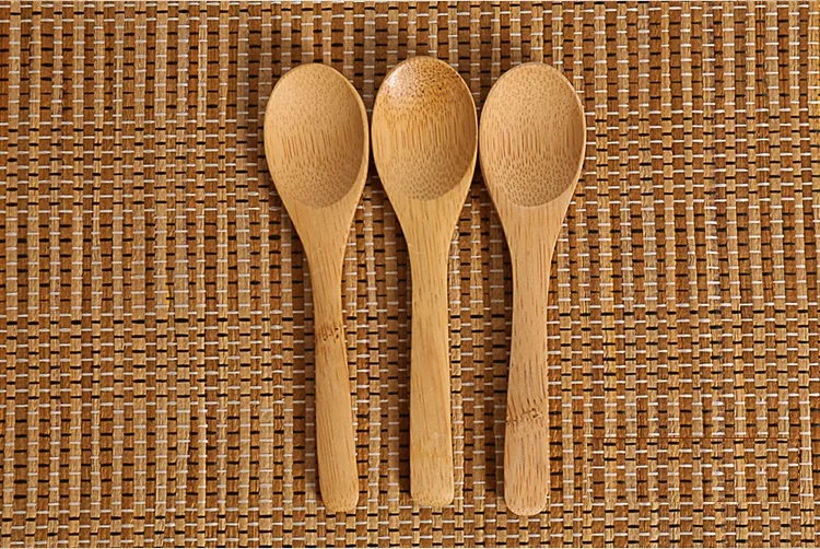 

New Delicate Kitchen Condiment Jam Spoon Coffee Spoon Small Bamboo Baby Honey Spoon 12.8*3cm W7515