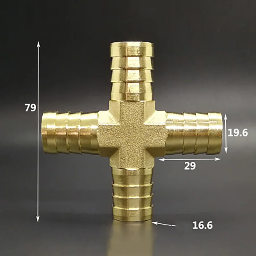 

Hose Barb 19mm 4 Way Splitter Cross Brass Connector Coupling Adapter Fitting
