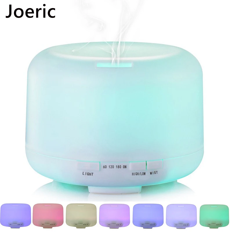 JOERIC 500ML Ultrasonic Humidifier Air Purifier Aroma Diffuser Aromatherapy Essential Oil with Colorful LED Night Lamp | Бытовая