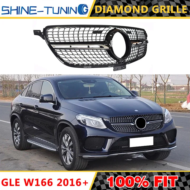 Пластиковая решетка для GLE Class W166 W292 Алмазная решетка C292 для GLE300 GLE320 GLE350 Алмазная решетка без эмблемы