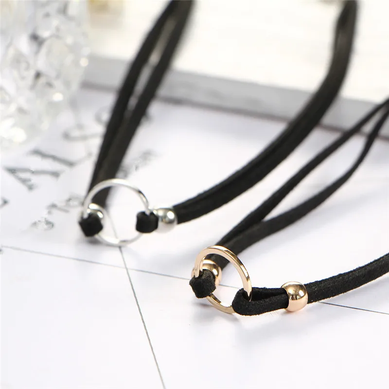 Панк Мода Очарование Все Матч Ключицы Цепи Черный Бархатный Воротник Строка