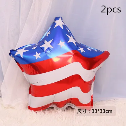 2pcs 12 шт./лот латексные шары Национальный день США Патриот американская звезда шары вечерние украшения на день рождения воздушные шары - Цвет: 2pcs
