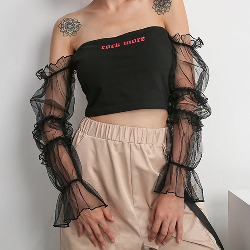 Футболка женская летняя сетчатая с рукавом фонариком|Футболки| |