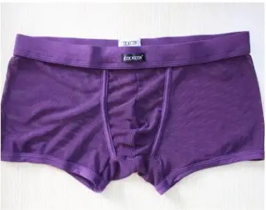 830 purple COCKCON/Для мужчин нижнее белье трусы-боксеры с изображением Шорты сексуальные прозрачные трусы-боксеры Шорты Для мужчин с низкой талией, в сеточку, трусики, мужские тонкие дышащие трусы геев - Цвет: 830 purple