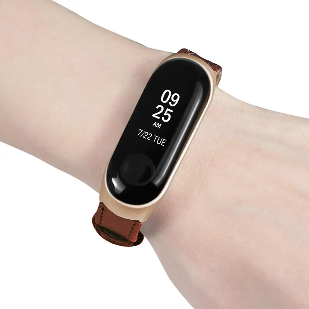 Для Xiaomi mi Band 3 4 фитнес-трекер красочные кожаные mi Band 4 3 ремешок черный золотой чехол модные браслеты