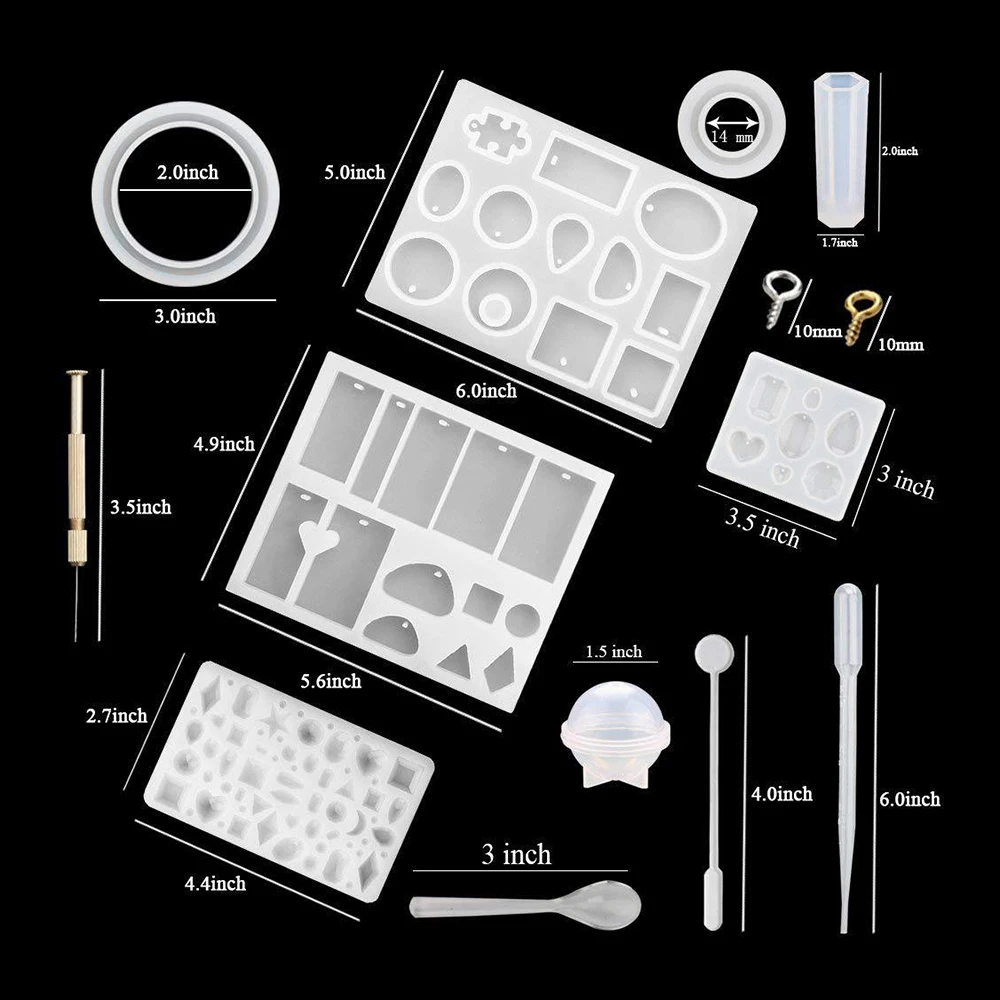 New 76Pcs DIY Making Pendant Jewelry Molds Bracelet Earrings Set Arrival Silicone Casting |