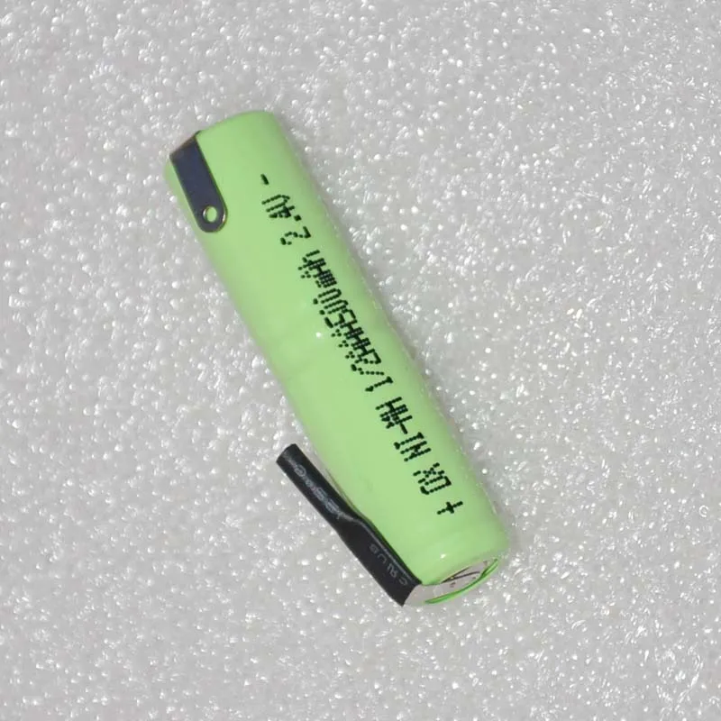 Новинка 2,4 V 1/2AAA перезаряжаемая батарея 500mah 1/2 AAA Ni-MH nimh ячейка со сварочными штырьками для электробритва зубной щетки