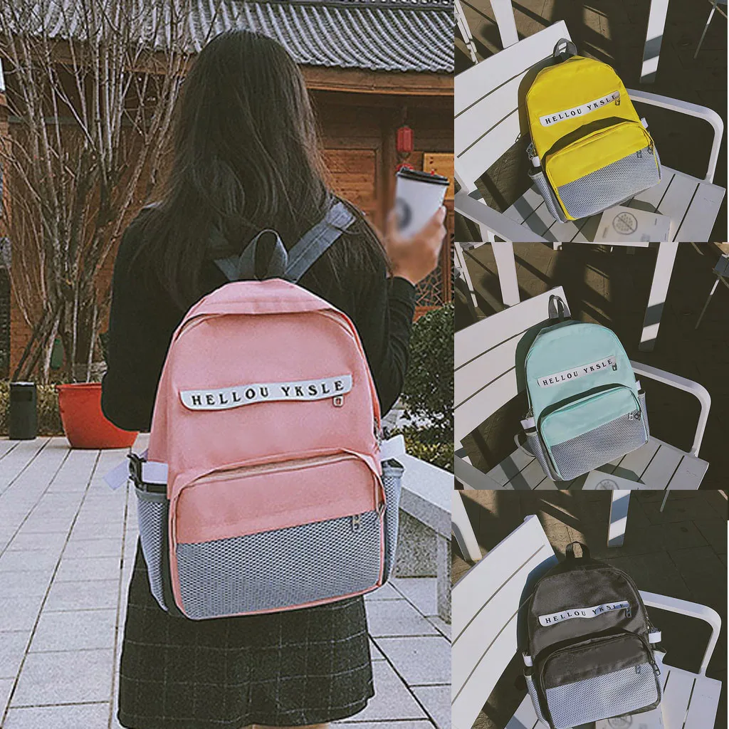 Женские рюкзаки школьный рюкзак для подростков Модный женский контрастного