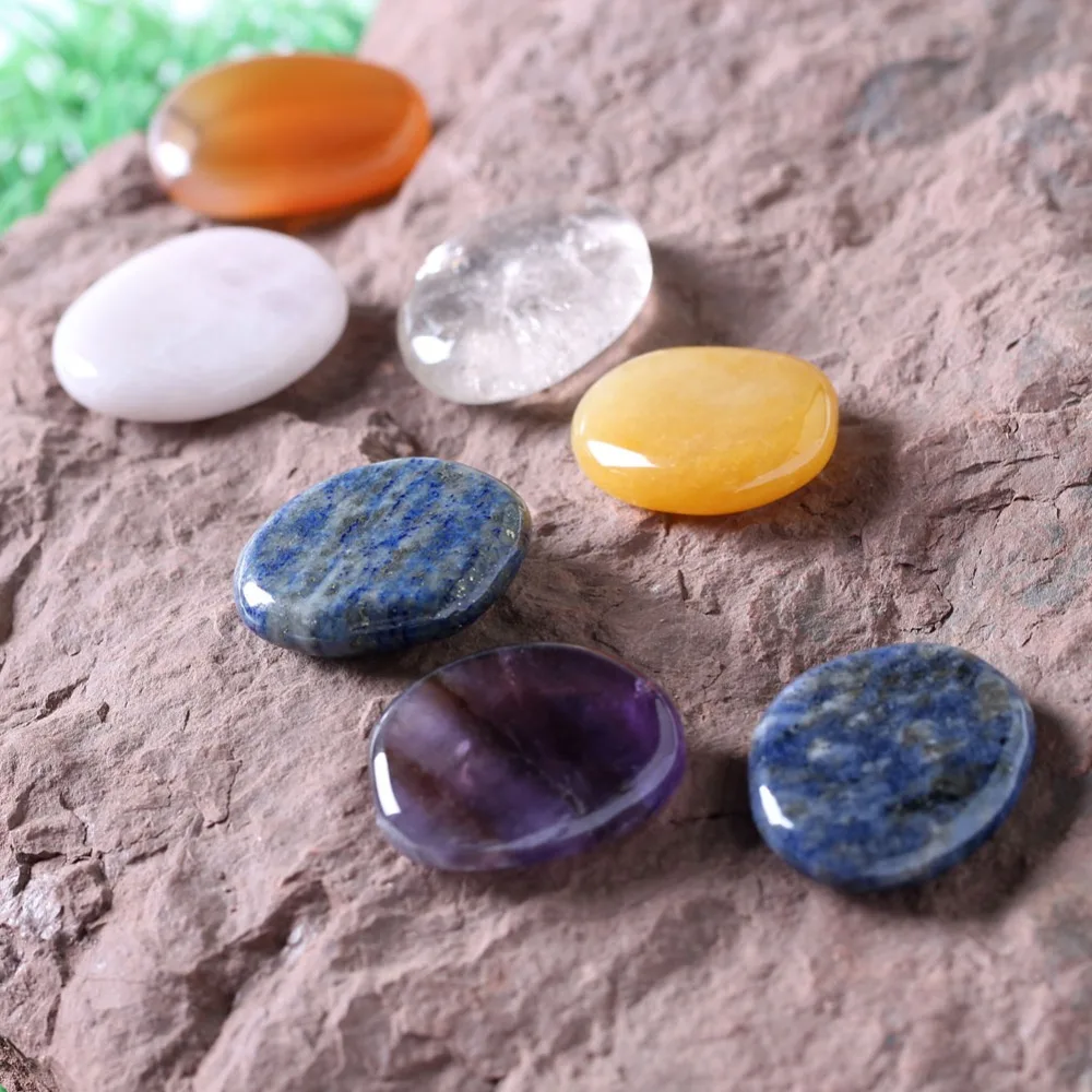 Натуральные кристаллы ладони набор из 7 камней в виде чакр для лечения рейки