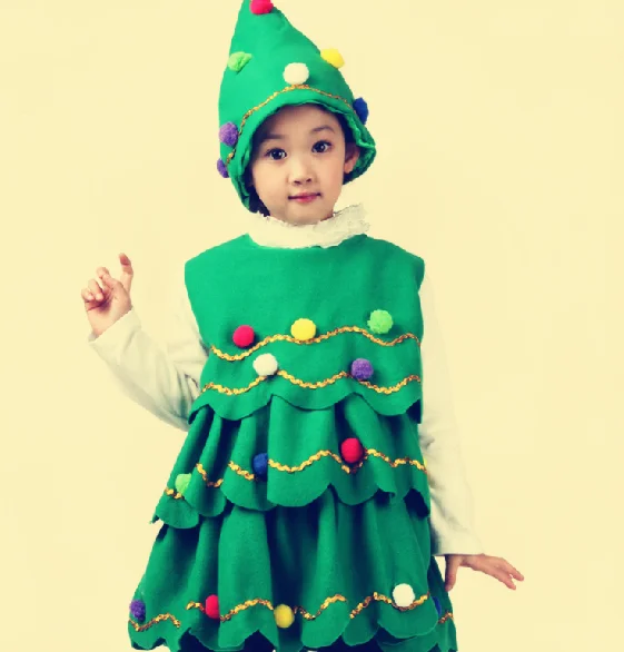 Костюм на Хэллоуин Детское платье без рукавов с рождественской елкой для