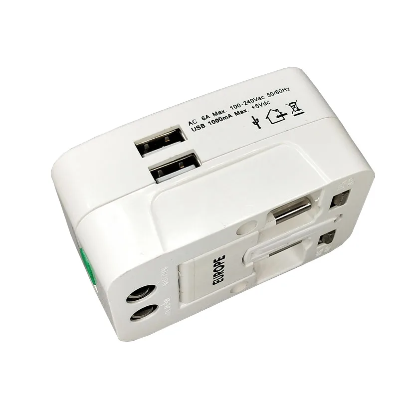 Все в одном Универсальный международный адаптер PluG 2 USB Порты и разъёмы World Travel AC Мощность Зарядное устройство адаптер с нами Великобритании ЕС конвертер разъем,розетка с usb,розетка usb,розетки с usb - Тип: With USB