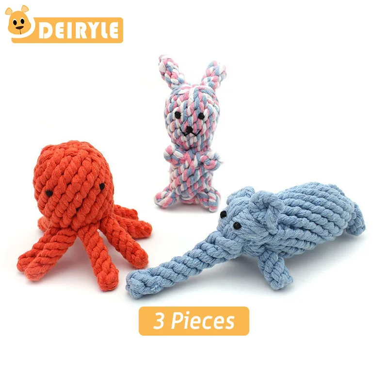 Популярные собаки жевать игрушки хлопковая веревка молярная очистки игрушка