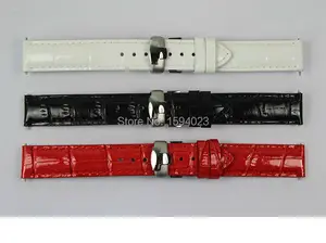 Ремешок для часов T050217A, браслет из натуральной кожи с серебристой застежкой-бабочкой, 16 мм (пряжка 16 мм), черный белый красный