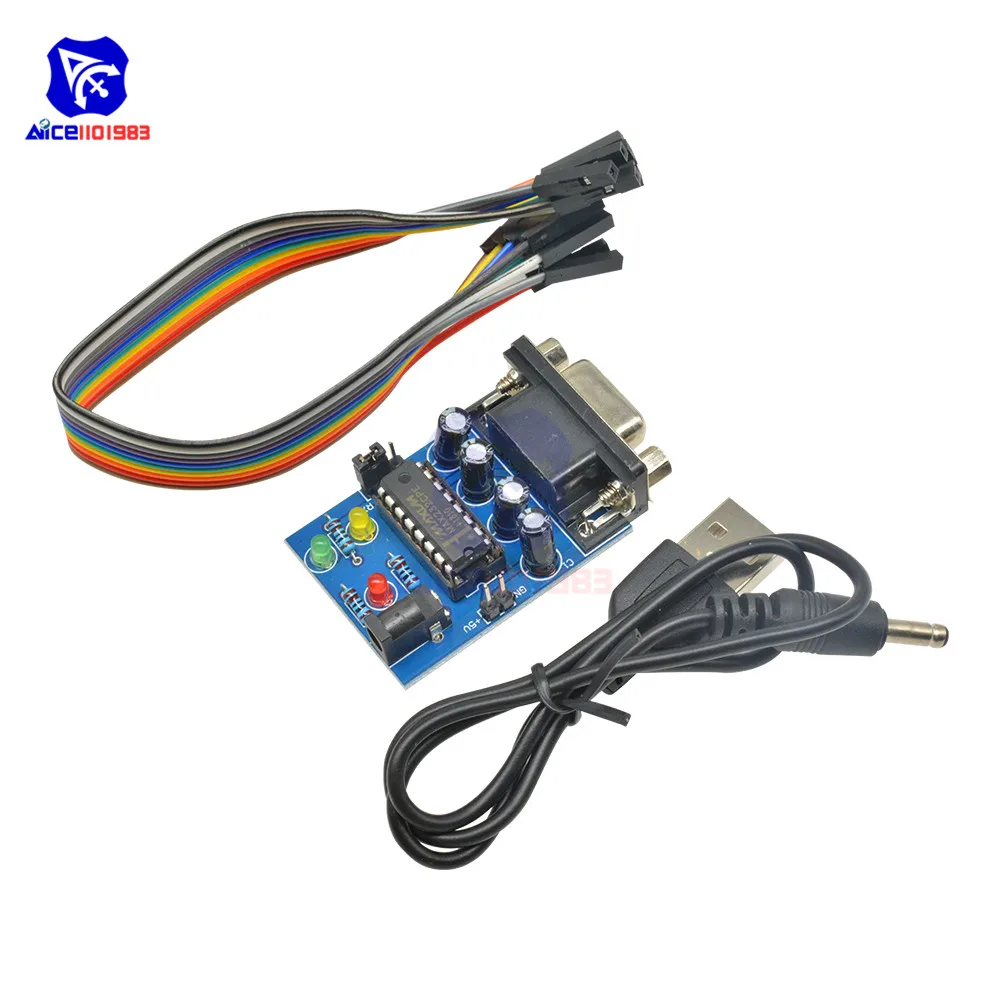 RS232 к ttl конвертер Модуль COM DB9 последовательная плата MAX232 MAX232CPE чип передачи ATMEGA16 светодиодный светильник Мощность RXD TXD для Arduino
