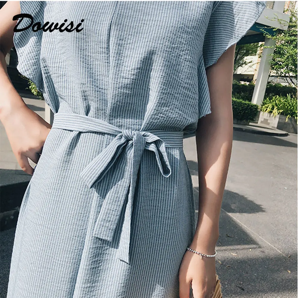 Dowisi женское платье с коротким рукавом летнее сексуальное круглым вырезом