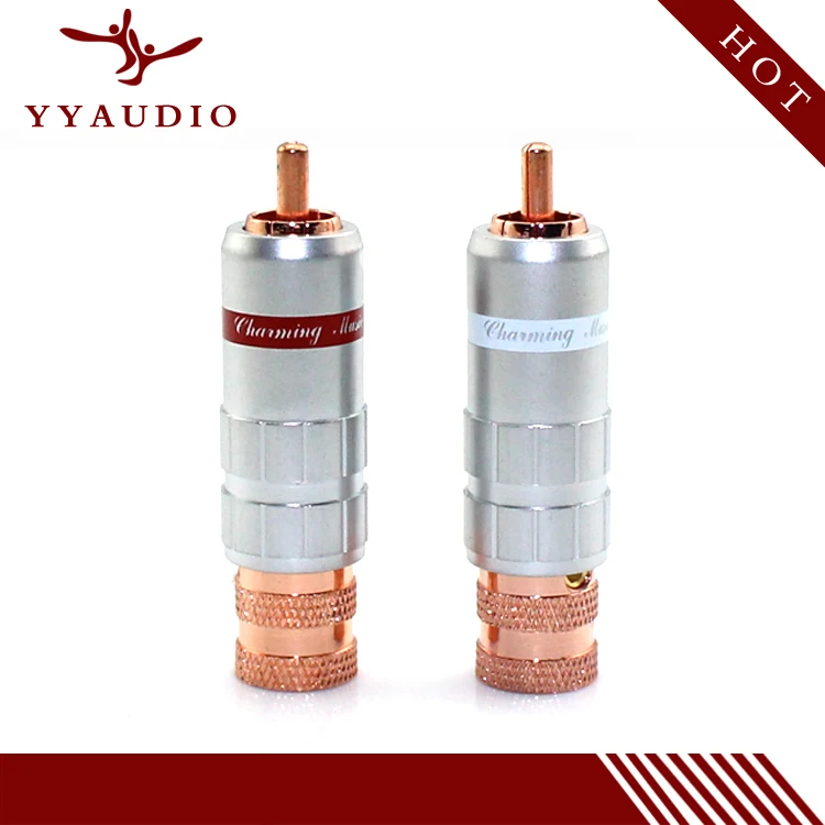 4 шт. новые YYAUDIO 8016 красные медные RCA вилки, сигнальные головки для аудио кабеля
