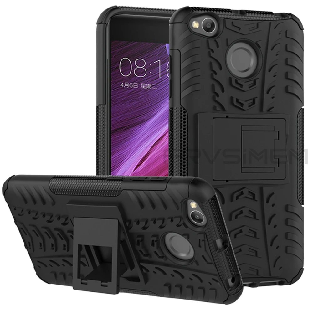 Frvsimem чехол подставка для XiaoMi RedMi 4X 4XPro Pro Prime Armor Heavy Duty силиконовая Мягкая + твердая