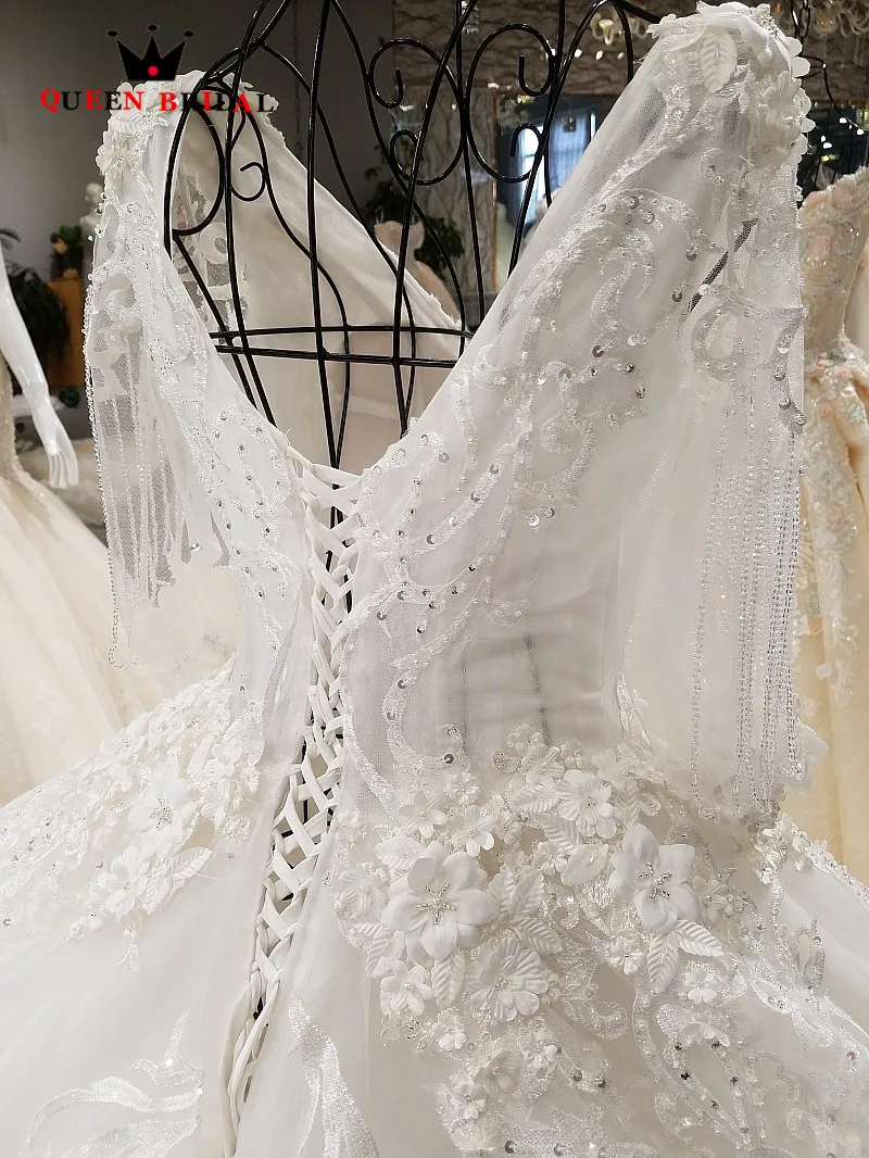 Бальное платье 2021 robe de mariee с V образным вырезом кружевное украшенное бисером vestido