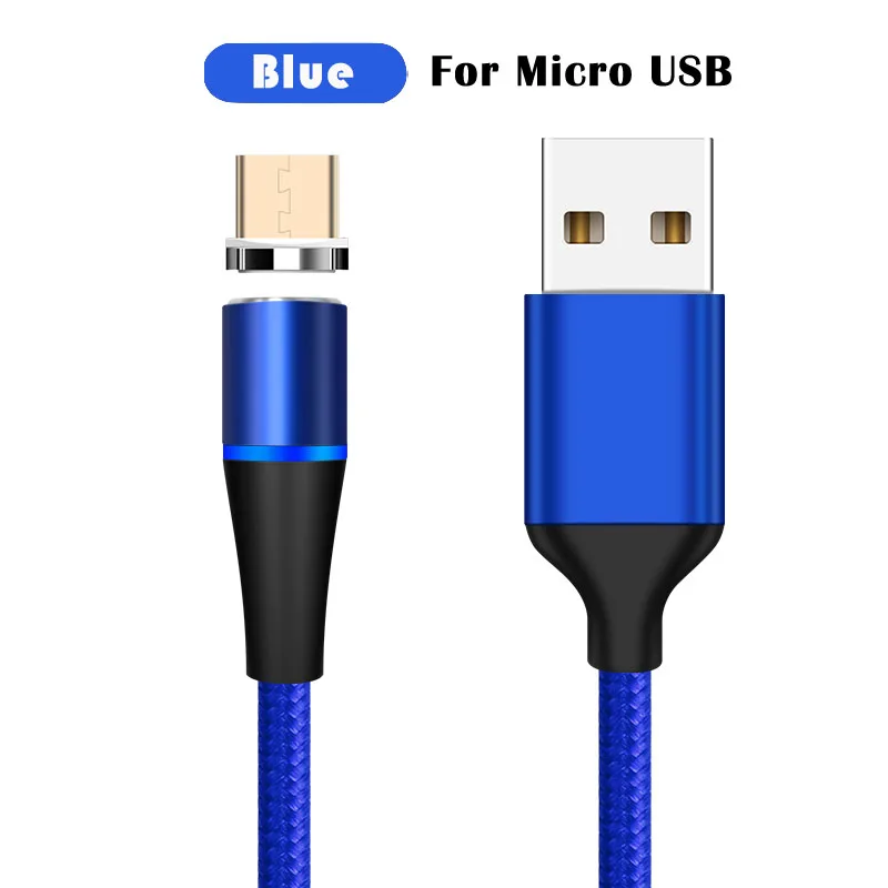 3A Быстрая зарядка Micro USB Магнитный кабель зарядное устройство Тип C Android Магнитный кабель передачи данных телефона провод шнур для iPhone 6 7 samsung Xiaomi - Цвет: Blue for Micro USB