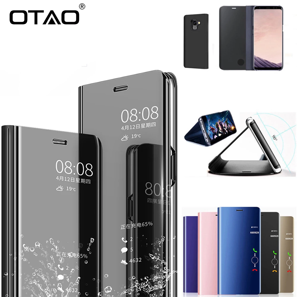 OTAO прозрачный зеркальный чехол для телефона Samsung Galaxy S9 S8 S7 S6 Edge Plus Note 8 5 A3 A5 A7 A8 2017