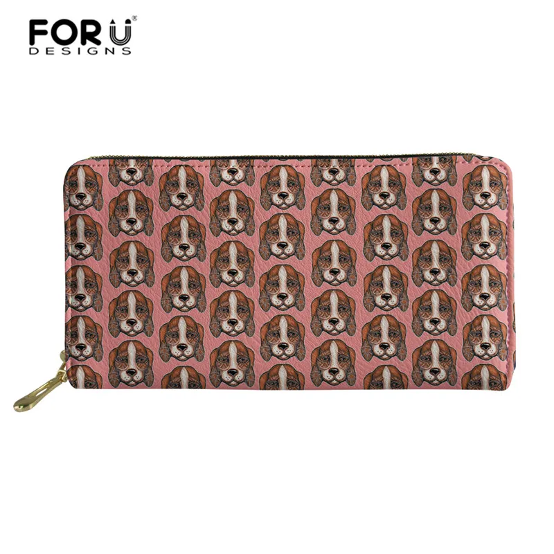 

FORUDESIGNS Beagle Women Long Clutch Wallet Large Capacity Wallets Female Purse Lady Purses Phone Pocket Card Holder Carteras