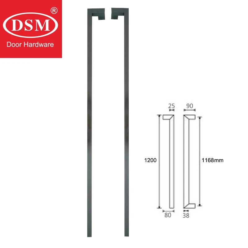 1200mm Black Titanium Electroplated 304 Grade Stainless Steel Entrance Door Handle For Glass/Wooden/Metal Frame Doors PA-167 |
